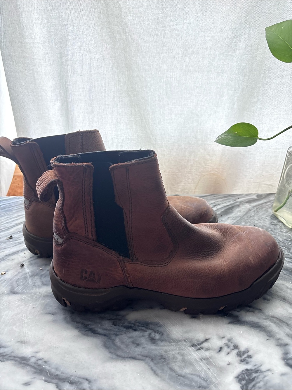 Caterpillar Brown Leather Chelsea Steel Toed Work/Hiking Boot